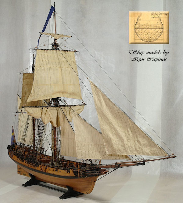 Image of 1:36 Scale Scratch Built Swedish Privateer